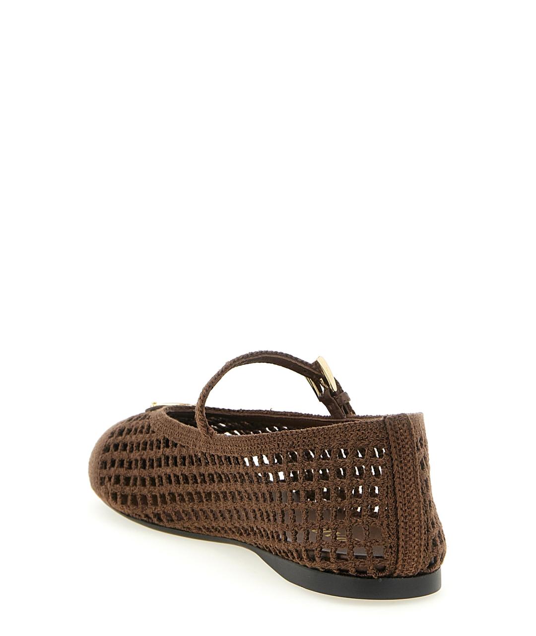 PRADA Коричневые текстильные балетки, фото 3