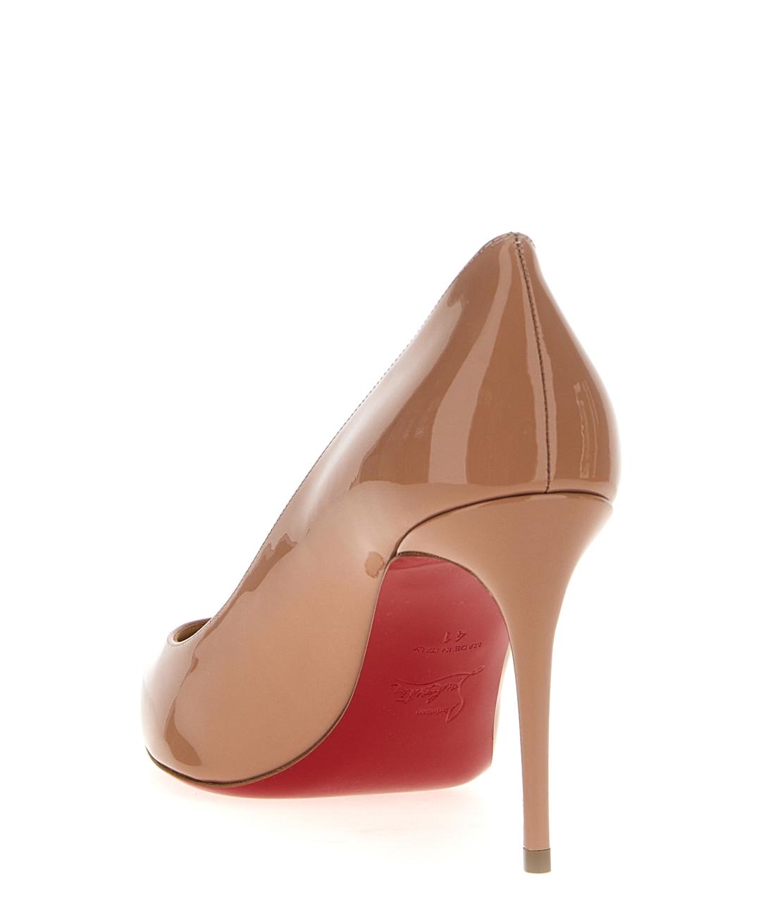 CHRISTIAN LOUBOUTIN Бежевые кожаные туфли, фото 3