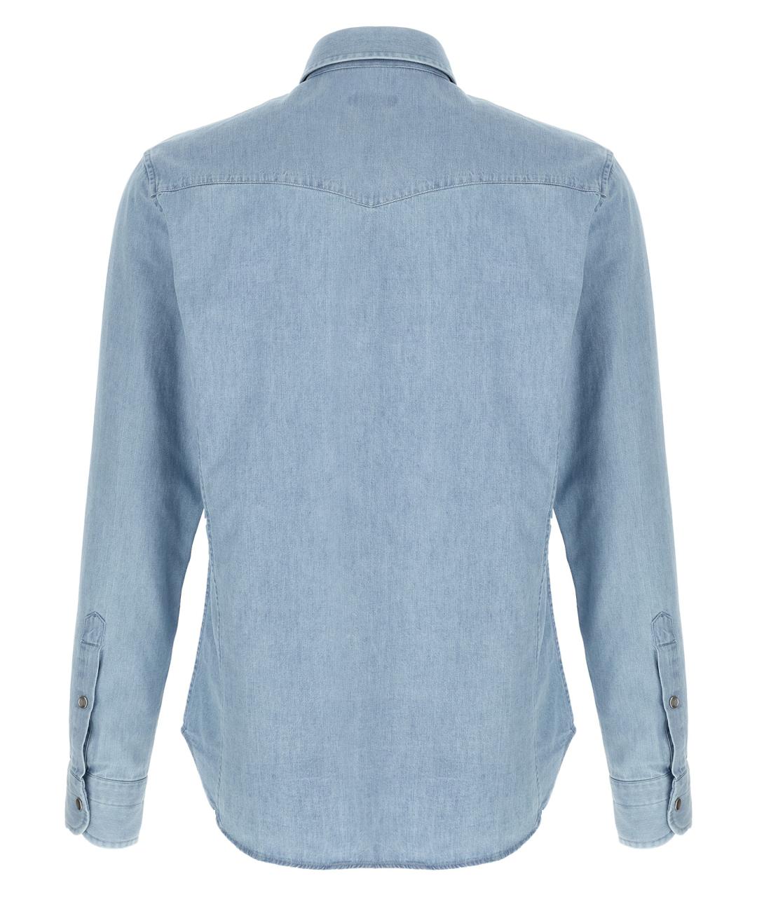 TOM FORD Голубая хлопковая кэжуал рубашка, фото 2