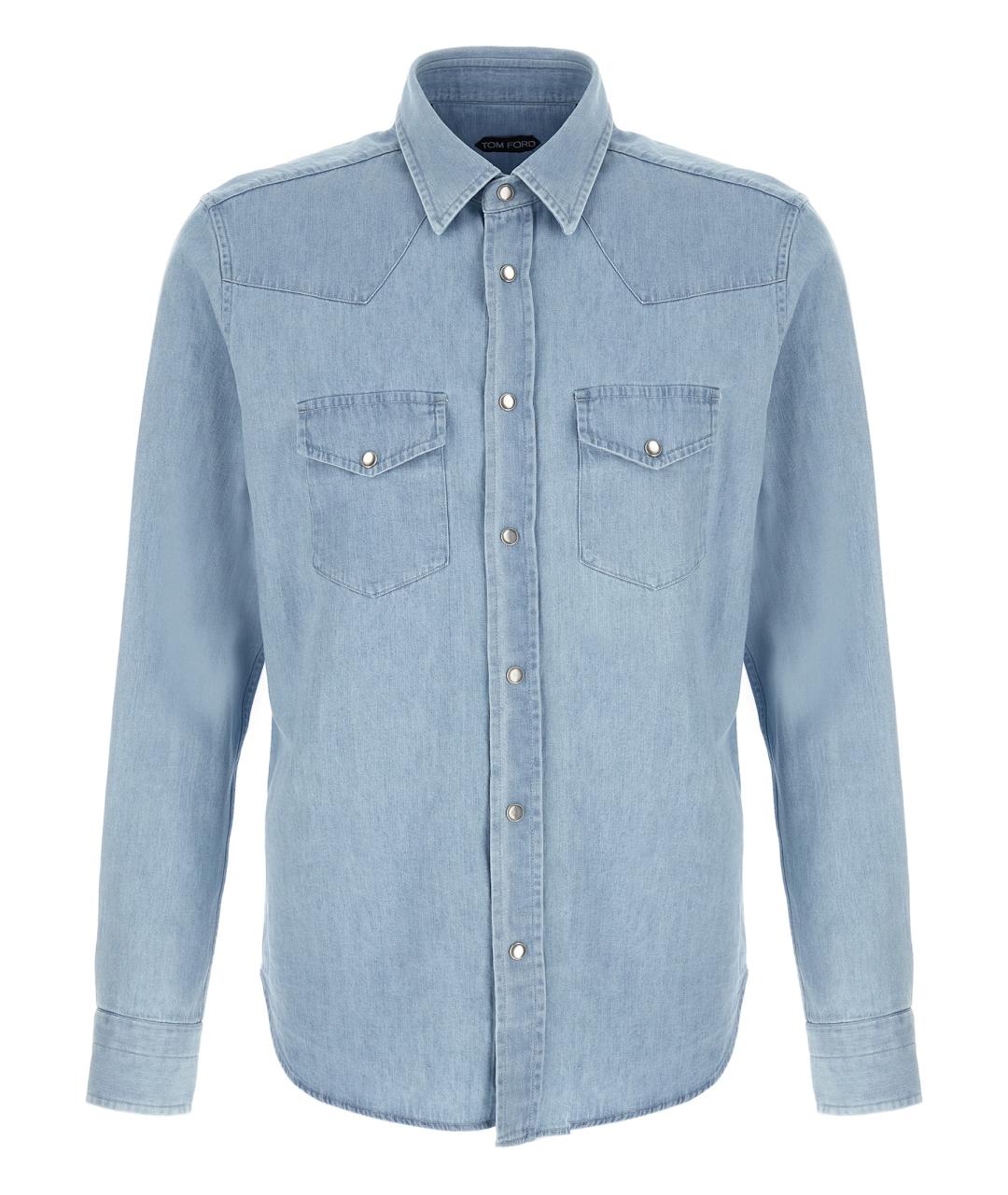 TOM FORD Голубая хлопковая кэжуал рубашка, фото 1