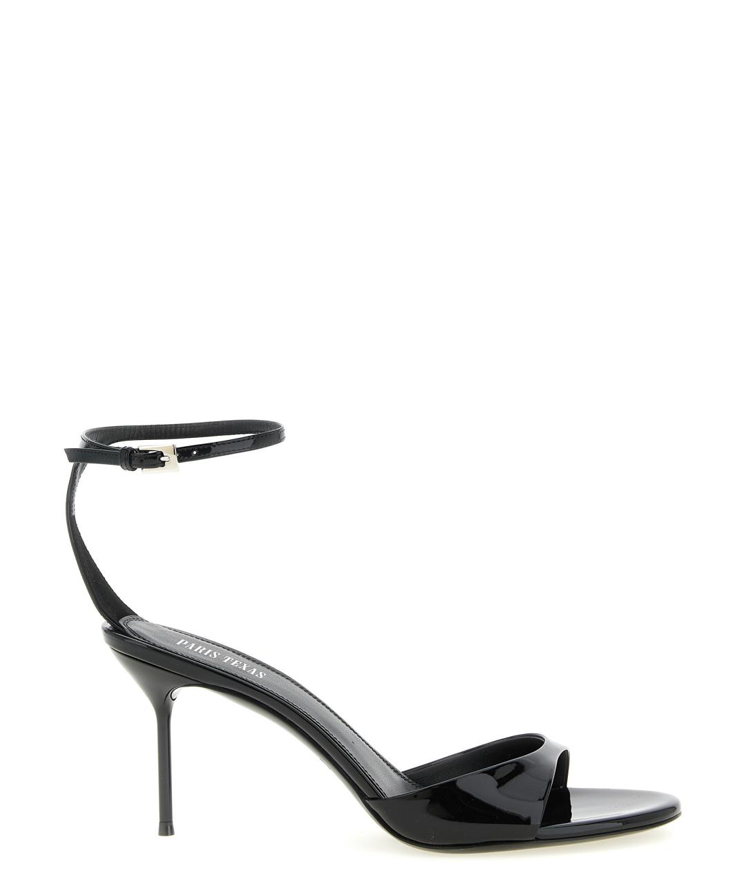 PARIS TEXAS Черные кожаные босоножки, фото 1