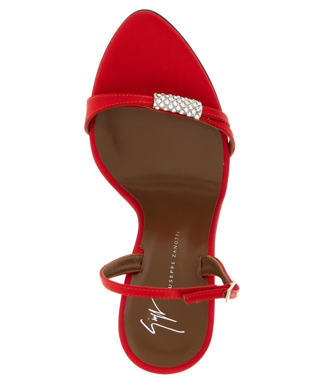 GIUSEPPE ZANOTTI DESIGN Красные текстильные босоножки, фото 4