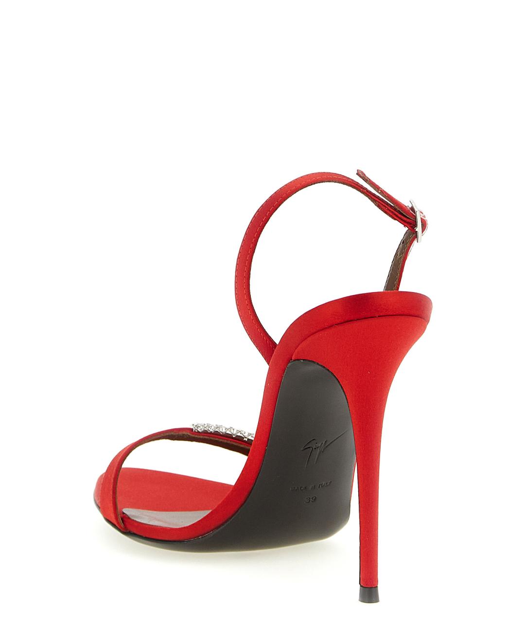 GIUSEPPE ZANOTTI DESIGN Красные текстильные босоножки, фото 3