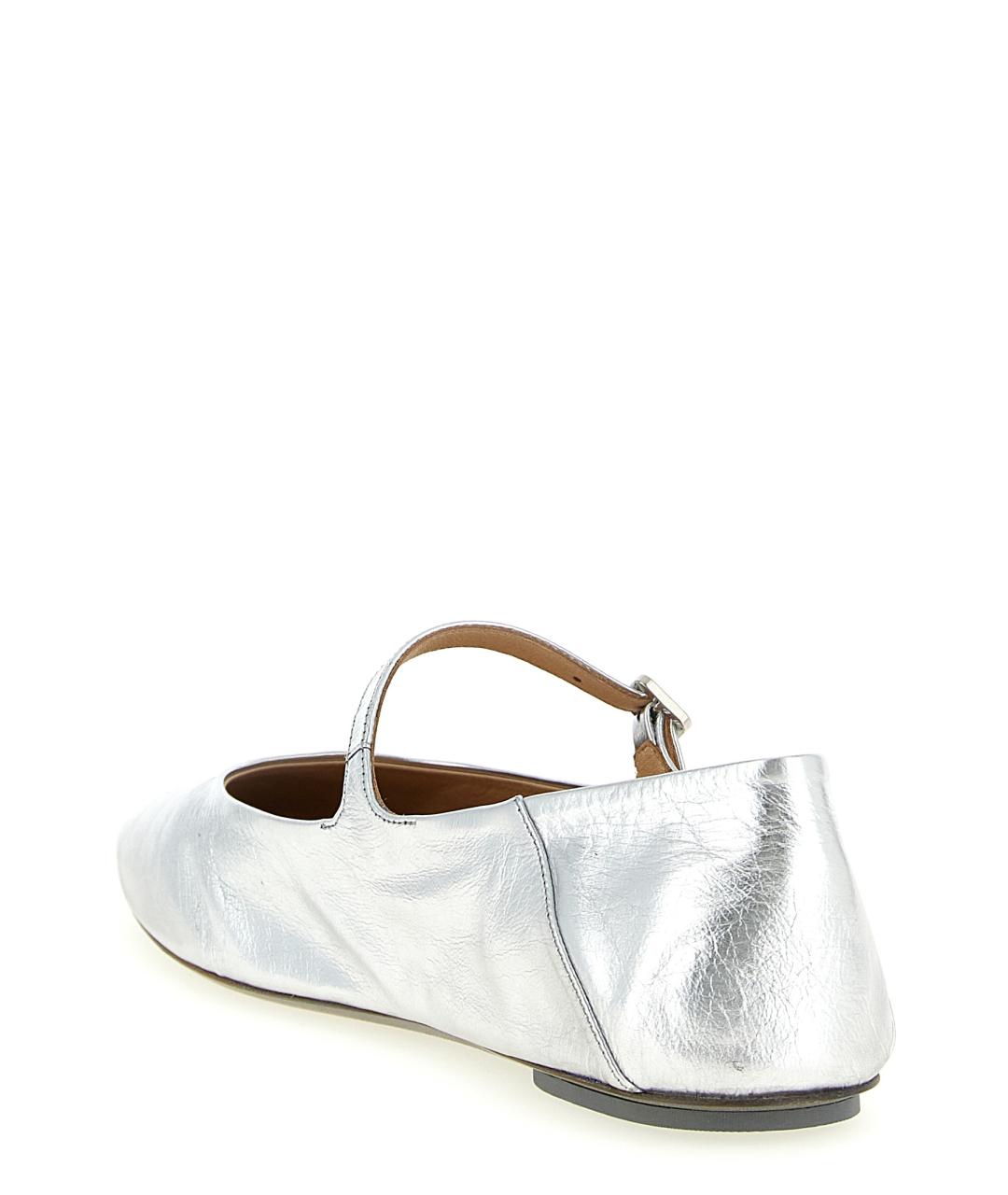 MARSELL Серебряные кожаные балетки, фото 3