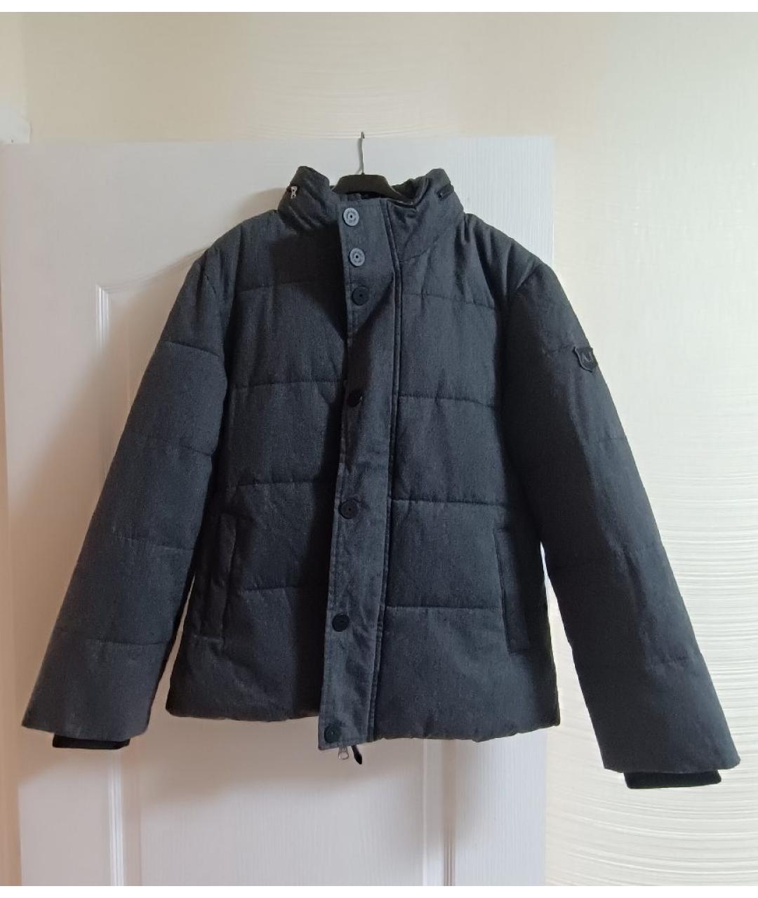 ARMANI JEANS Серая полиэстеровая куртка, фото 5