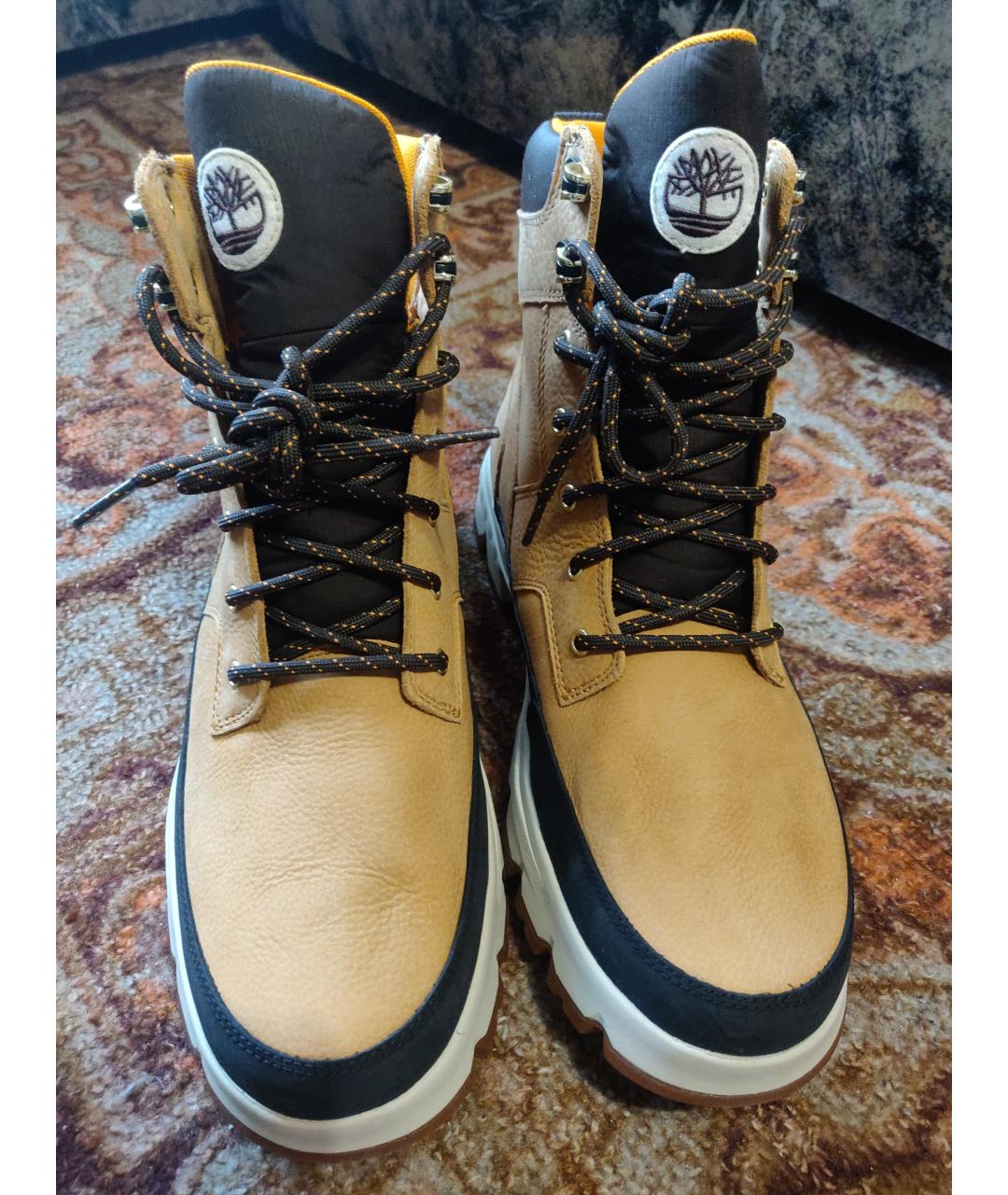 TIMBERLAND Горчичные нубуковые высокие ботинки, фото 2