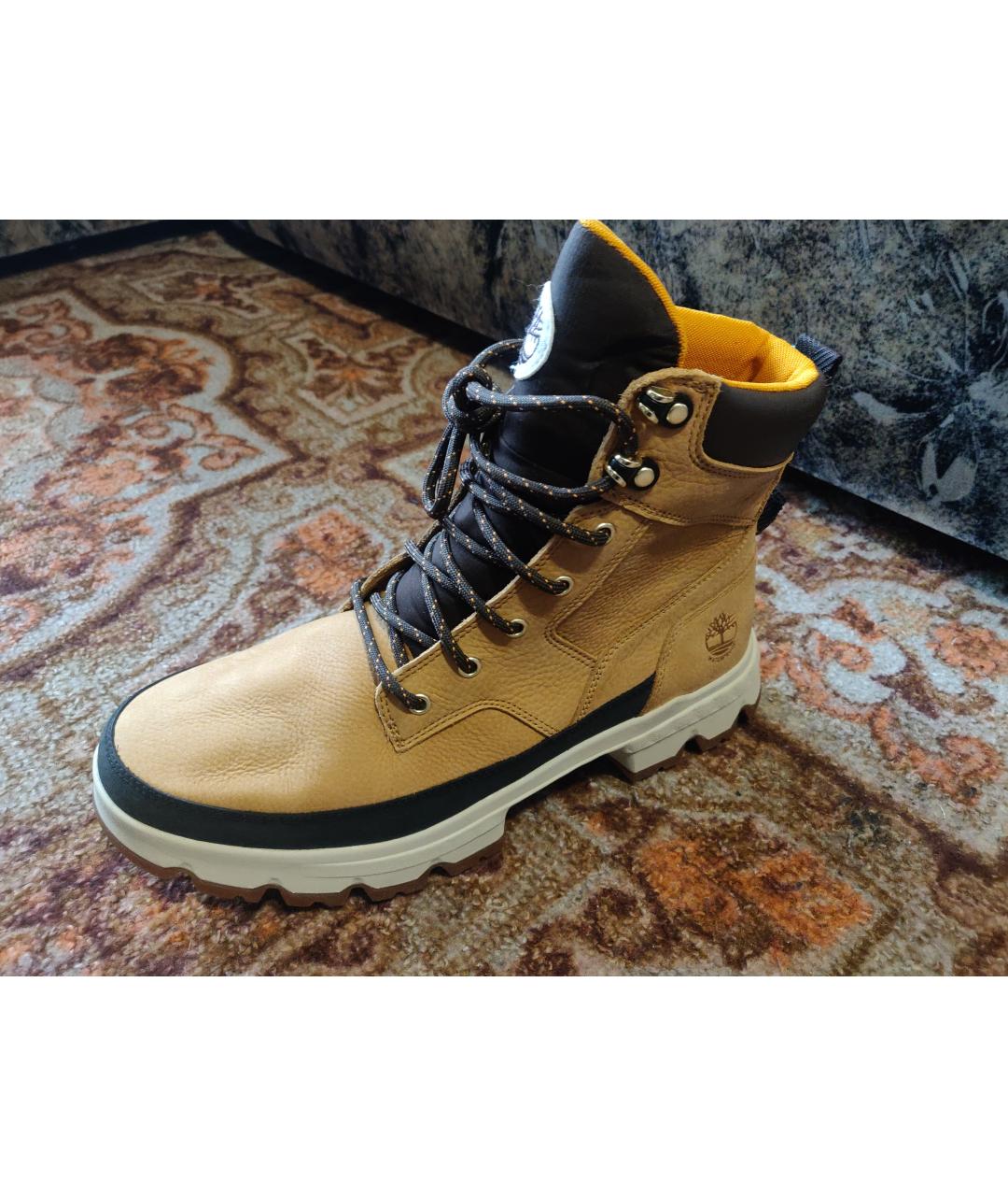 TIMBERLAND Горчичные нубуковые высокие ботинки, фото 3