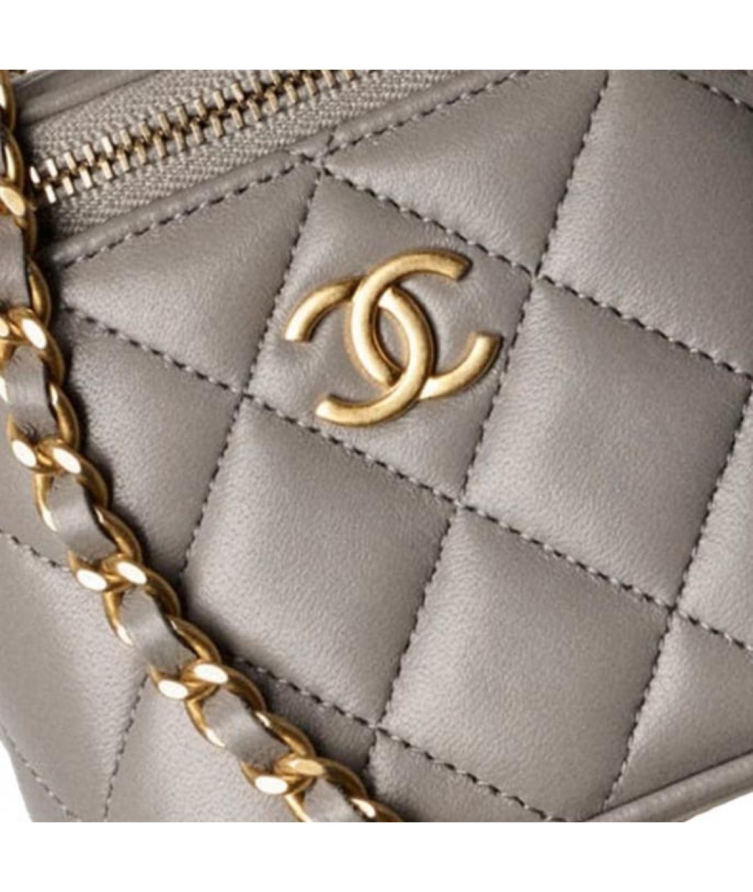 CHANEL Серая кожаная сумка через плечо, фото 5