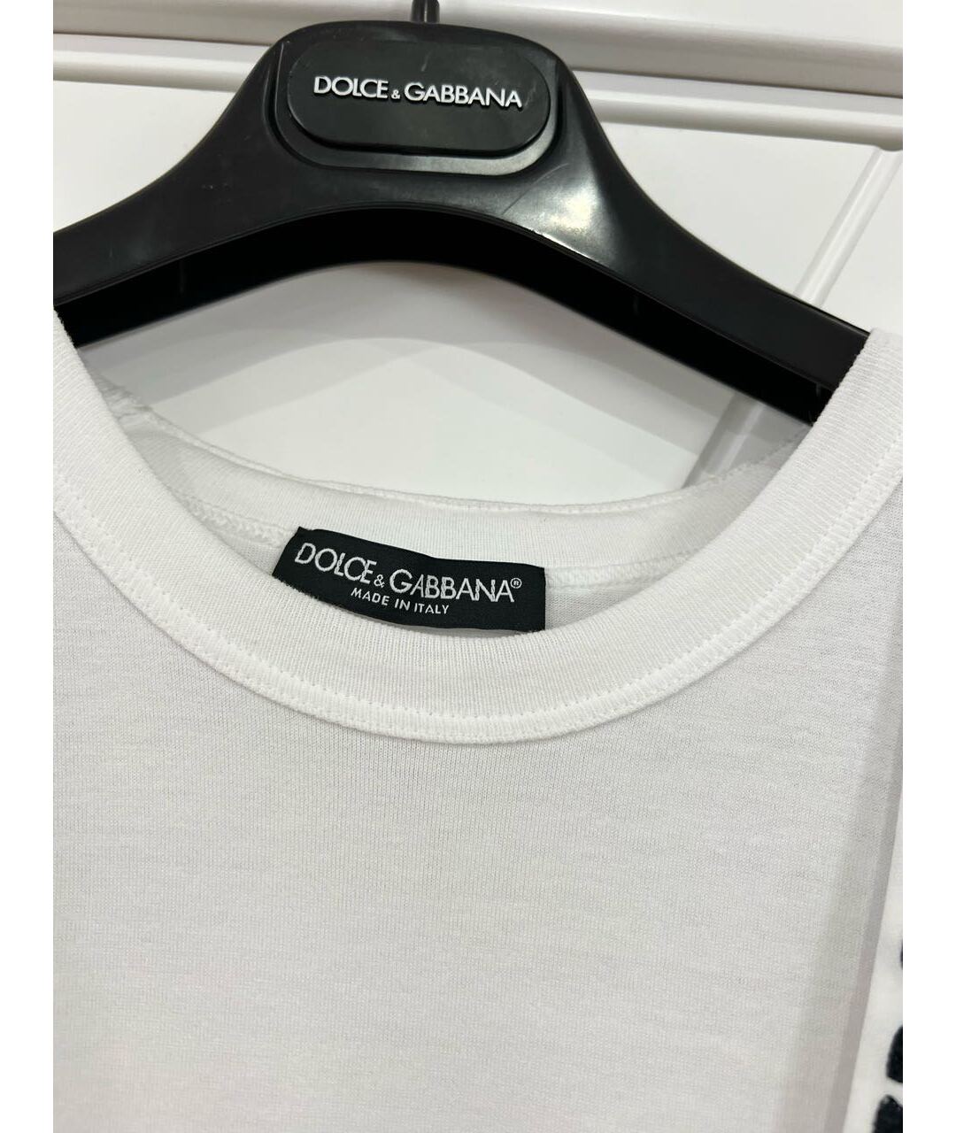 DOLCE&GABBANA Белая хлопковая футболка, фото 4