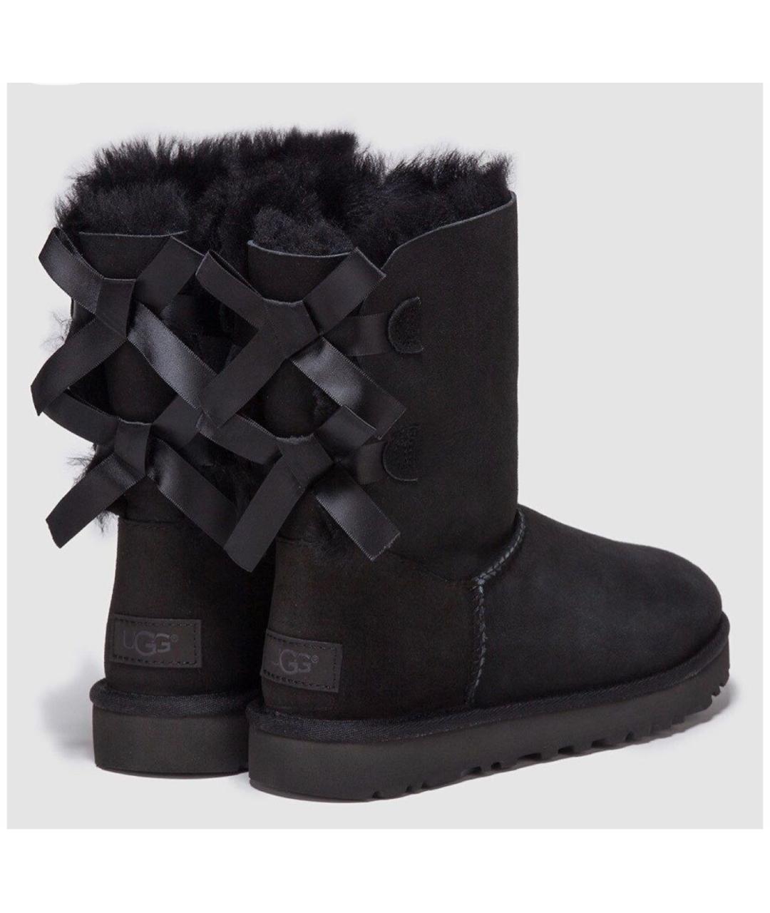 UGG AUSTRALIA Черные замшевые сапоги, фото 2
