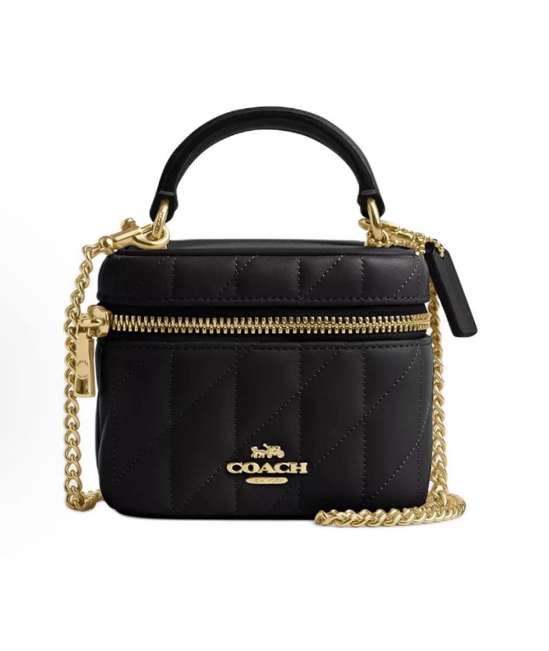 COACH Черная кожаная сумка через плечо, фото 7