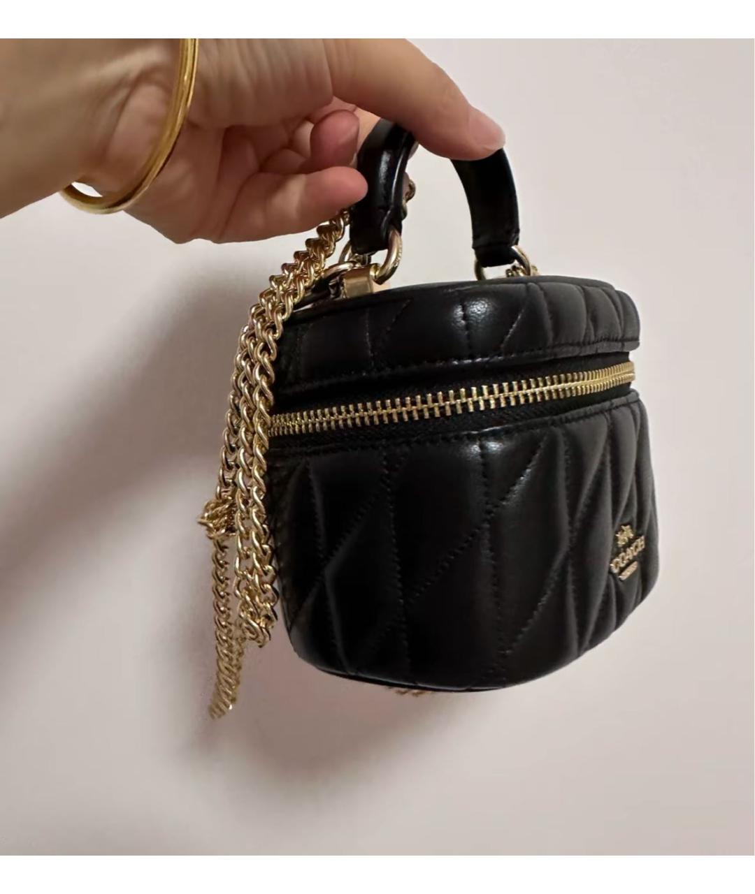 COACH Черная кожаная сумка через плечо, фото 3