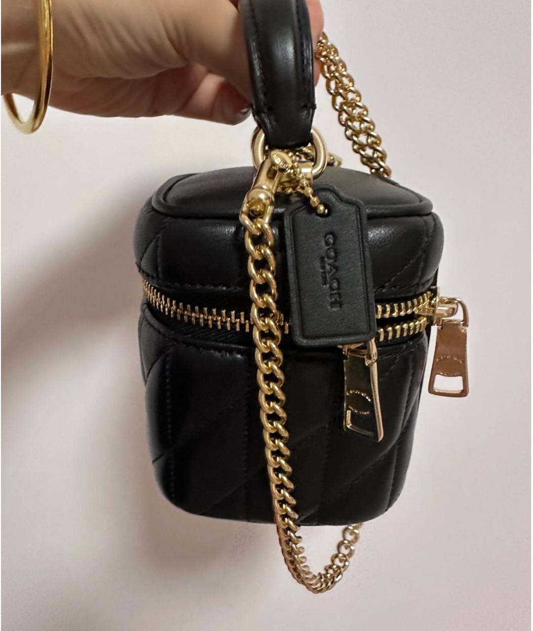 COACH Черная кожаная сумка через плечо, фото 5