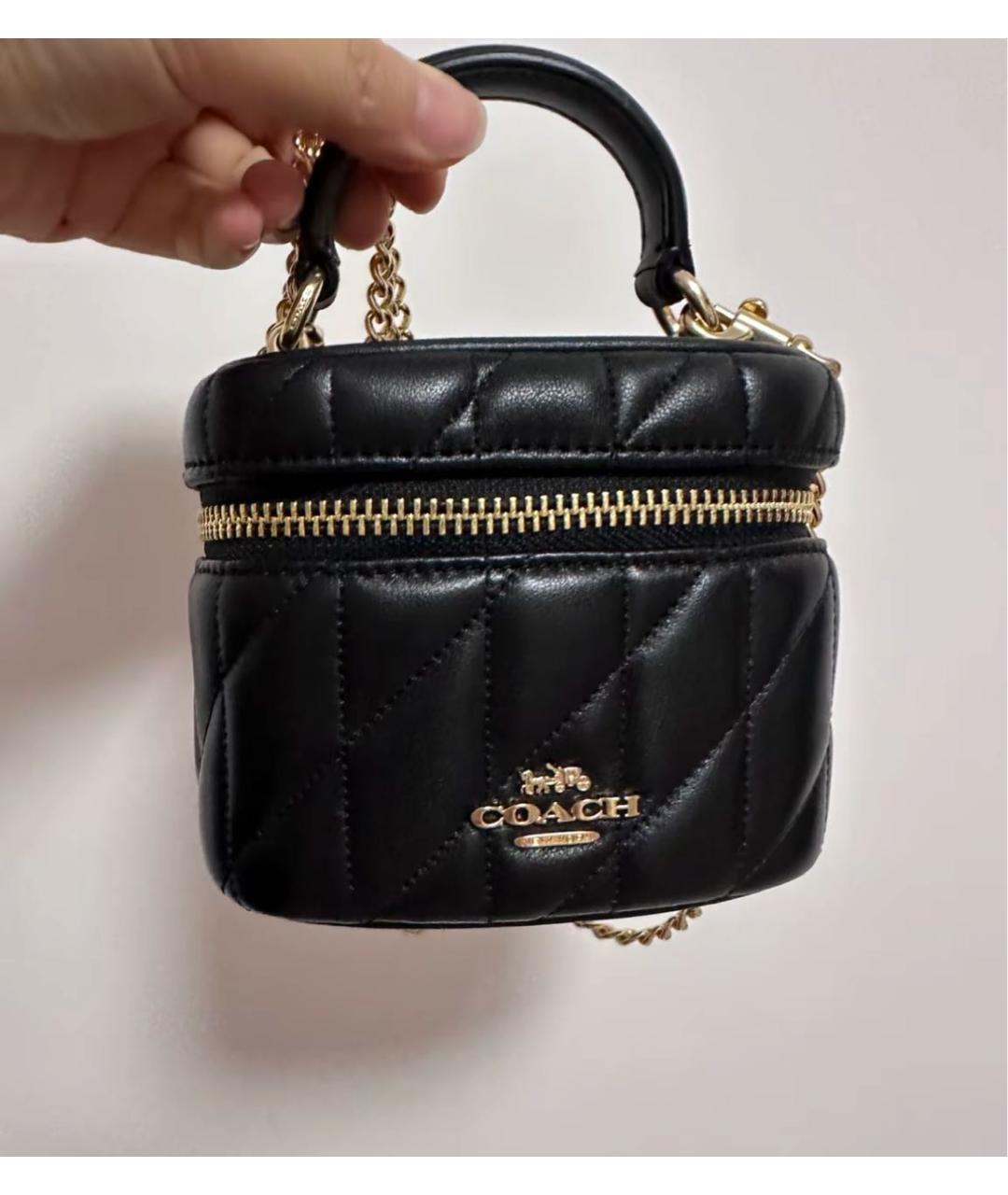 COACH Черная кожаная сумка через плечо, фото 4