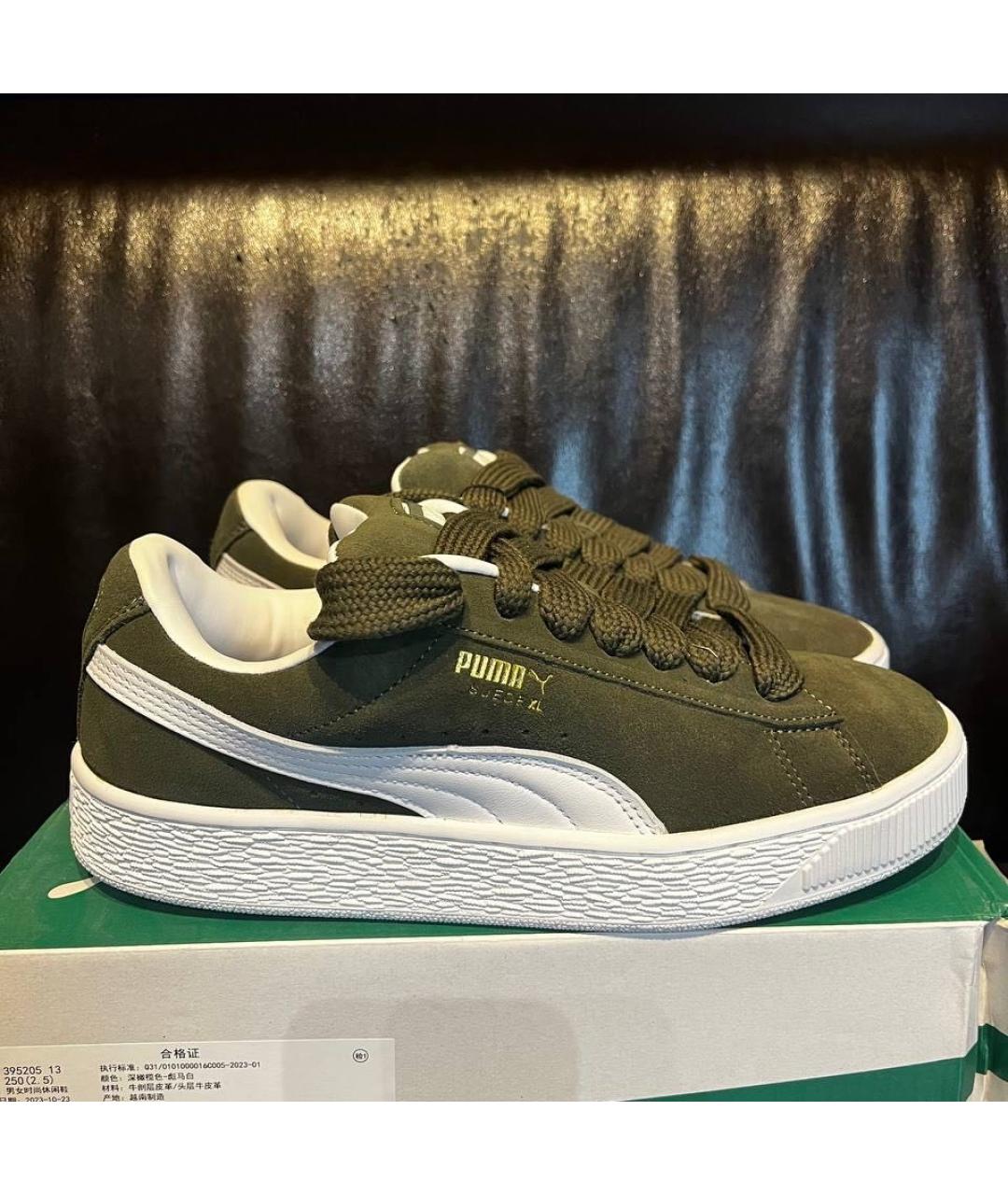 PUMA Зеленые замшевые кеды, фото 4