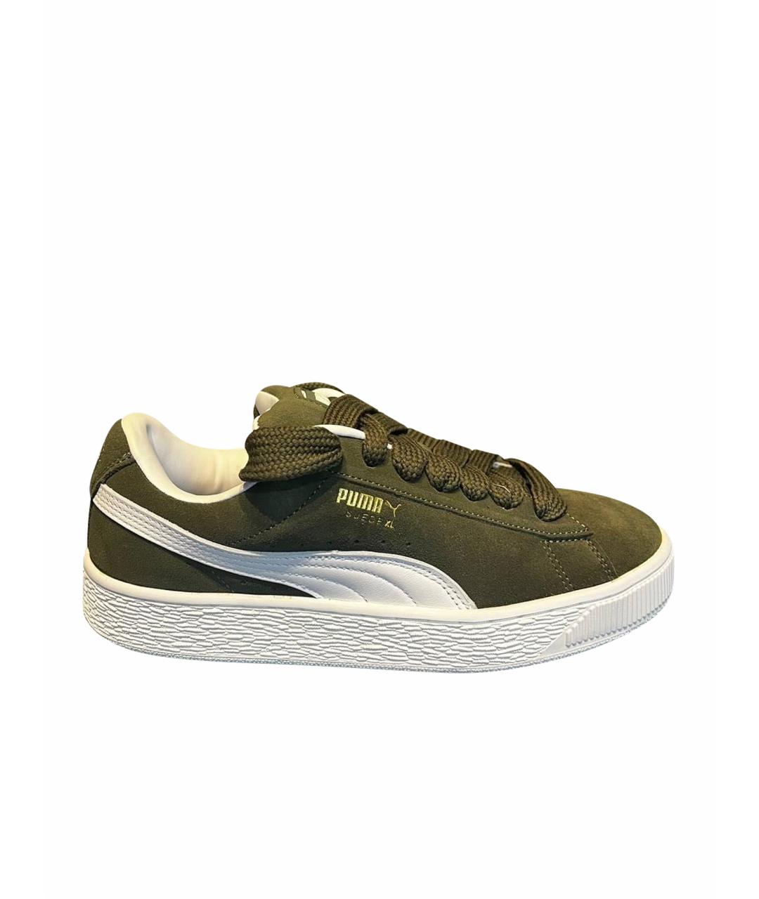 PUMA Зеленые замшевые кеды, фото 1