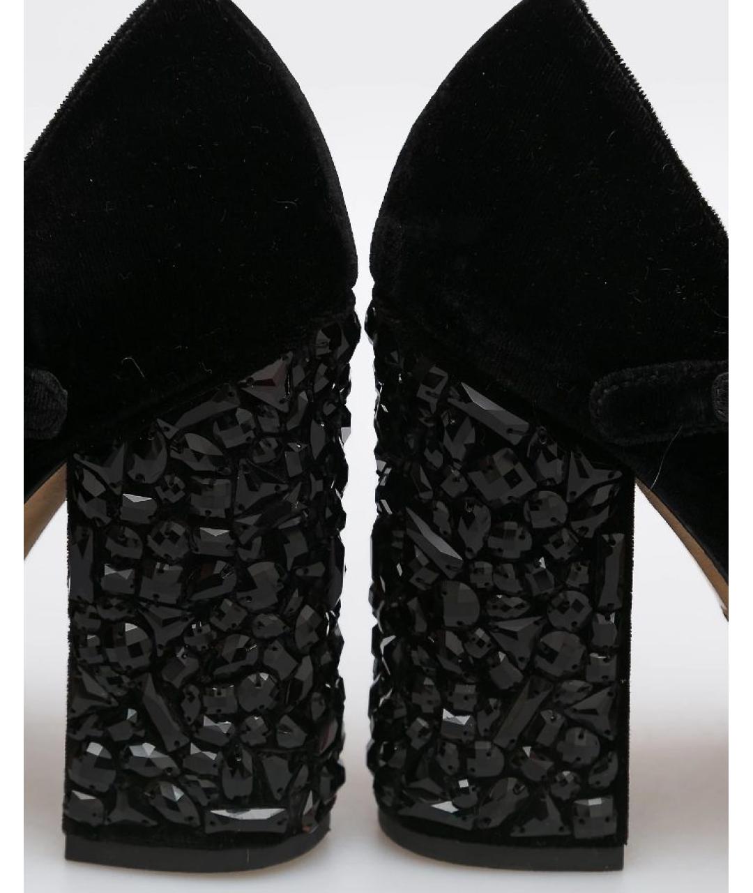 DOLCE&GABBANA Черные бархатные туфли, фото 3
