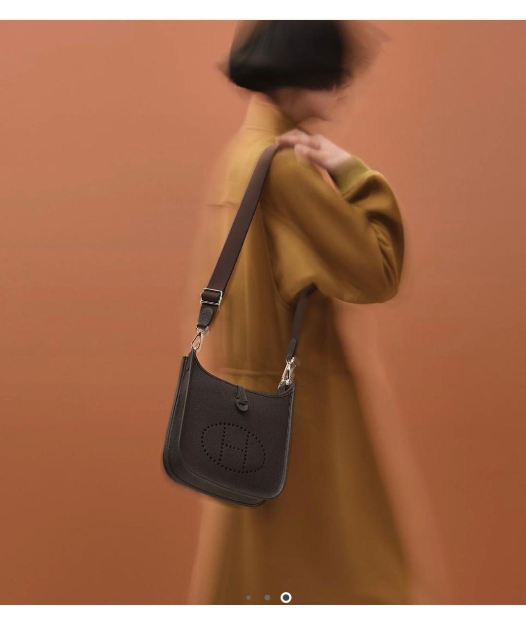 HERMES Коричневая кожаная сумка через плечо, фото 2