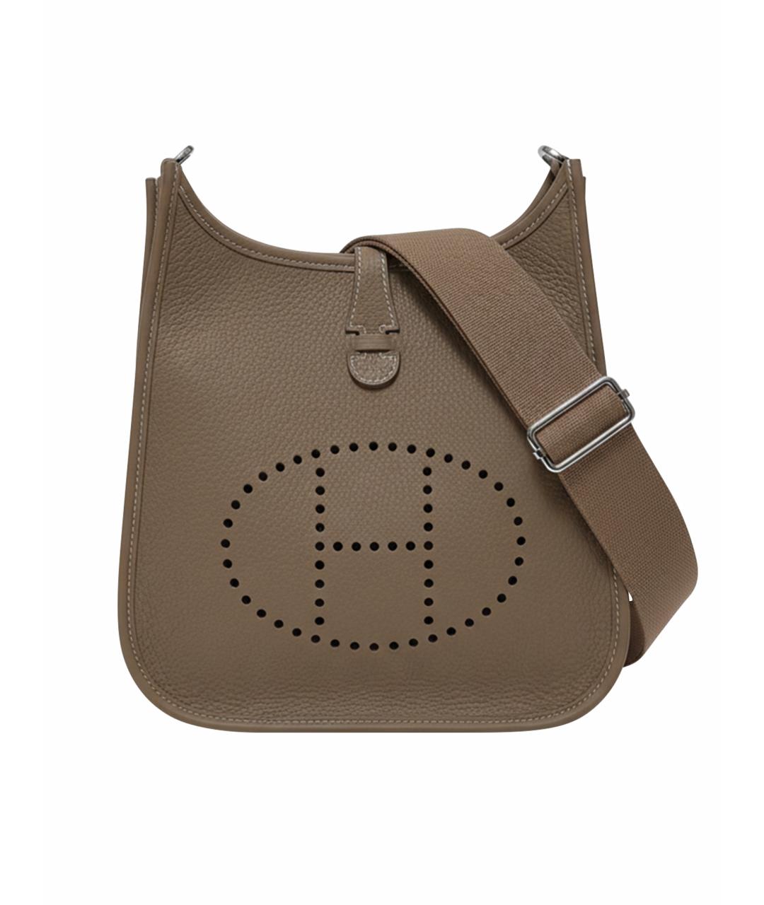 HERMES Коричневая кожаная сумка через плечо, фото 1