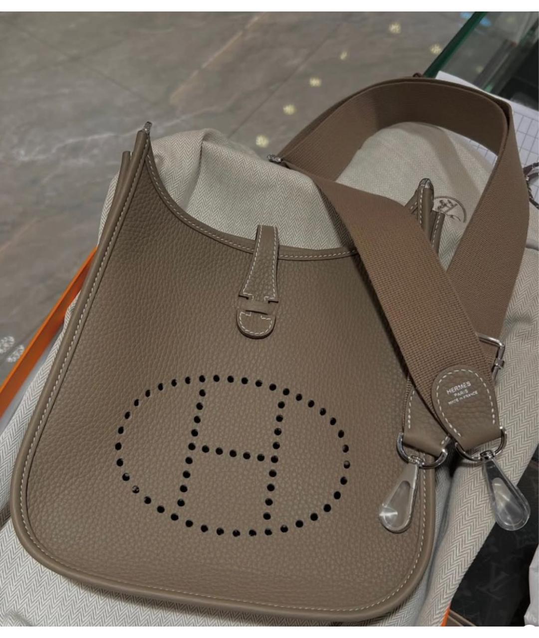 HERMES Коричневая кожаная сумка через плечо, фото 3