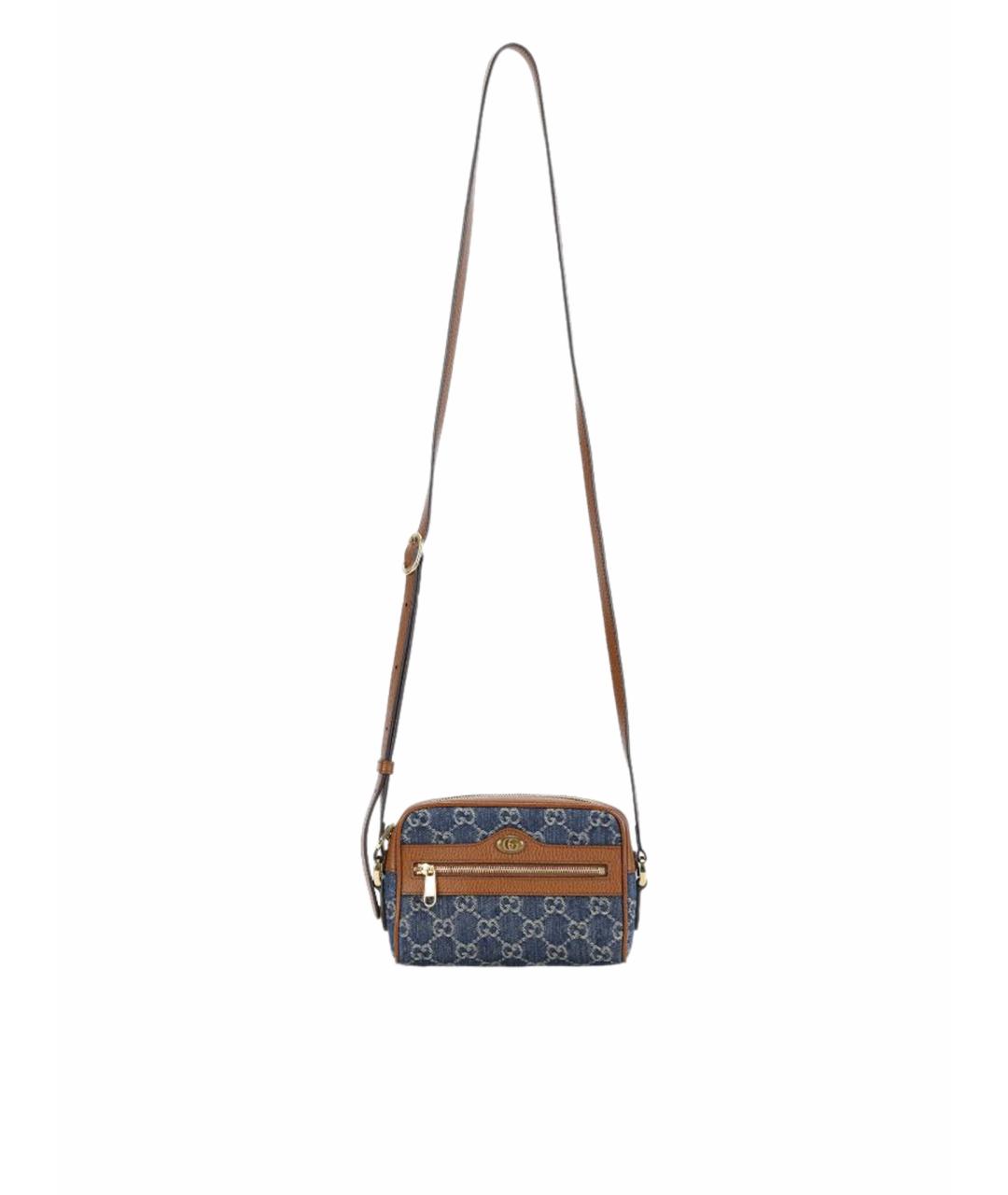 GUCCI Темно-синяя деним сумка через плечо, фото 1
