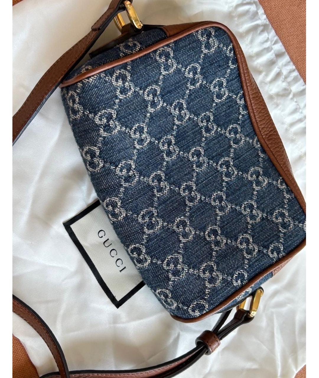 GUCCI Темно-синяя деним сумка через плечо, фото 7