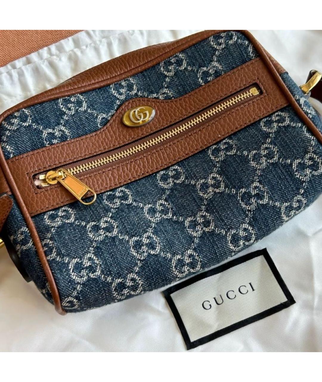 GUCCI Темно-синяя деним сумка через плечо, фото 5