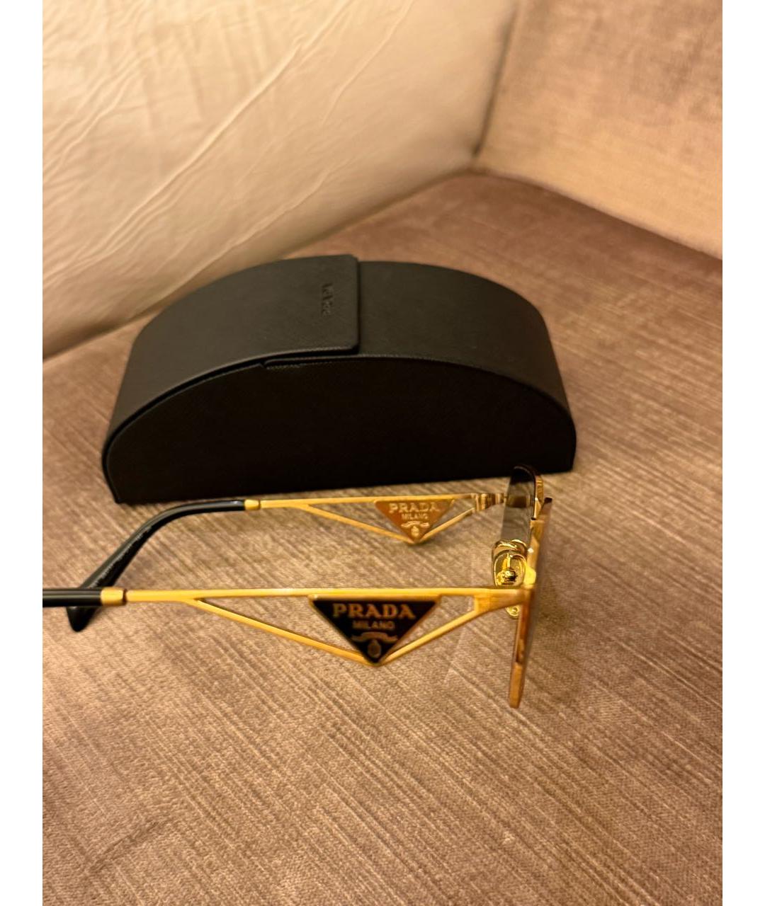 PRADA Черные металлические солнцезащитные очки, фото 4
