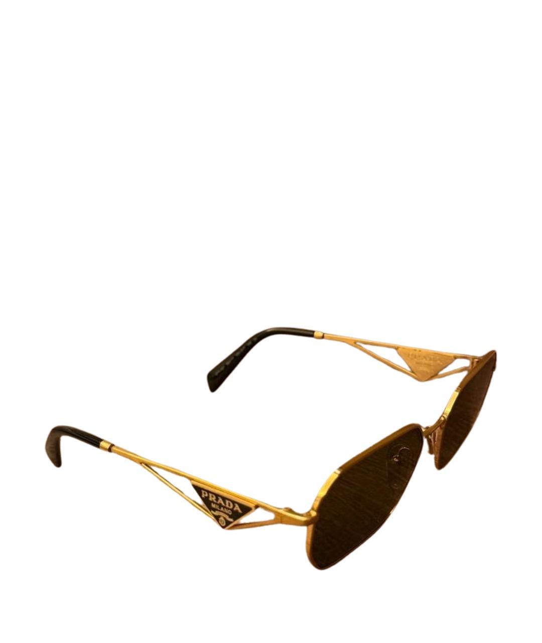 PRADA Черные металлические солнцезащитные очки, фото 1