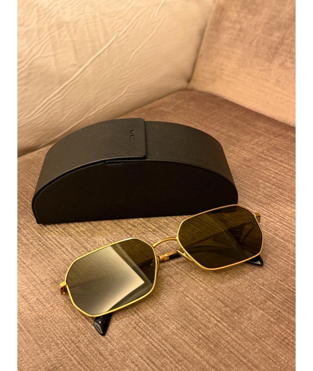 PRADA Черные металлические солнцезащитные очки, фото 2