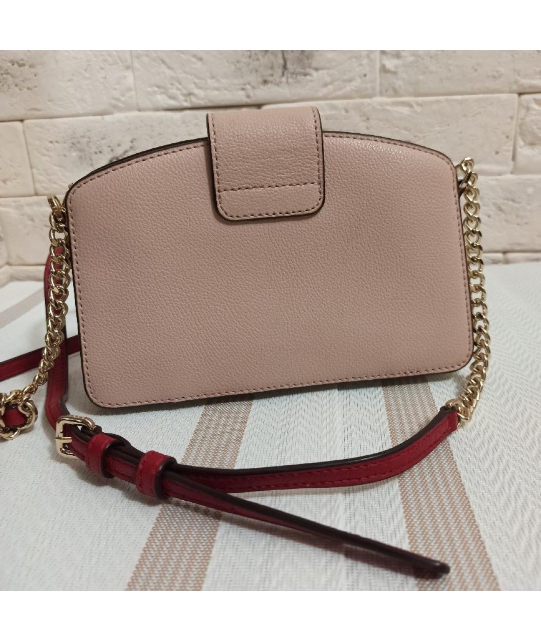 DKNY Коралловая кожаная сумка через плечо, фото 3