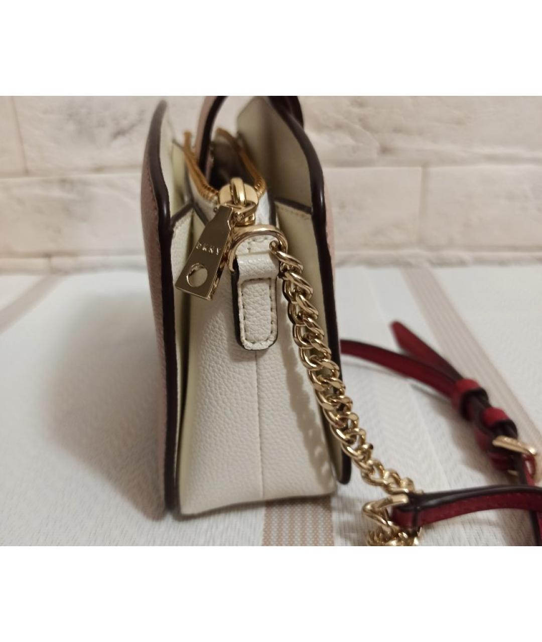 DKNY Коралловая кожаная сумка через плечо, фото 2