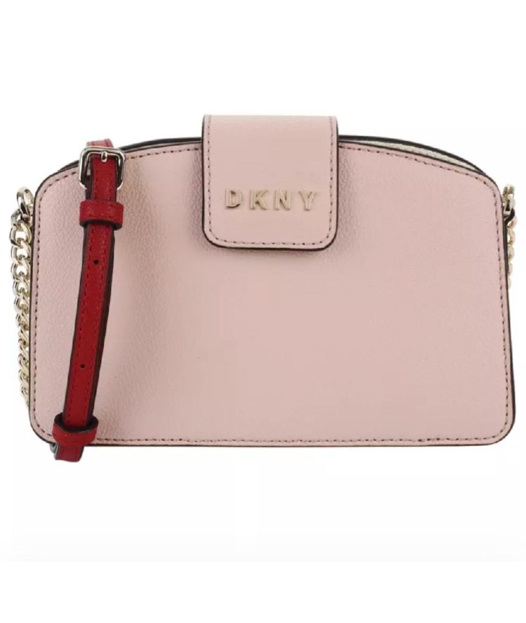 DKNY Коралловая кожаная сумка через плечо, фото 10