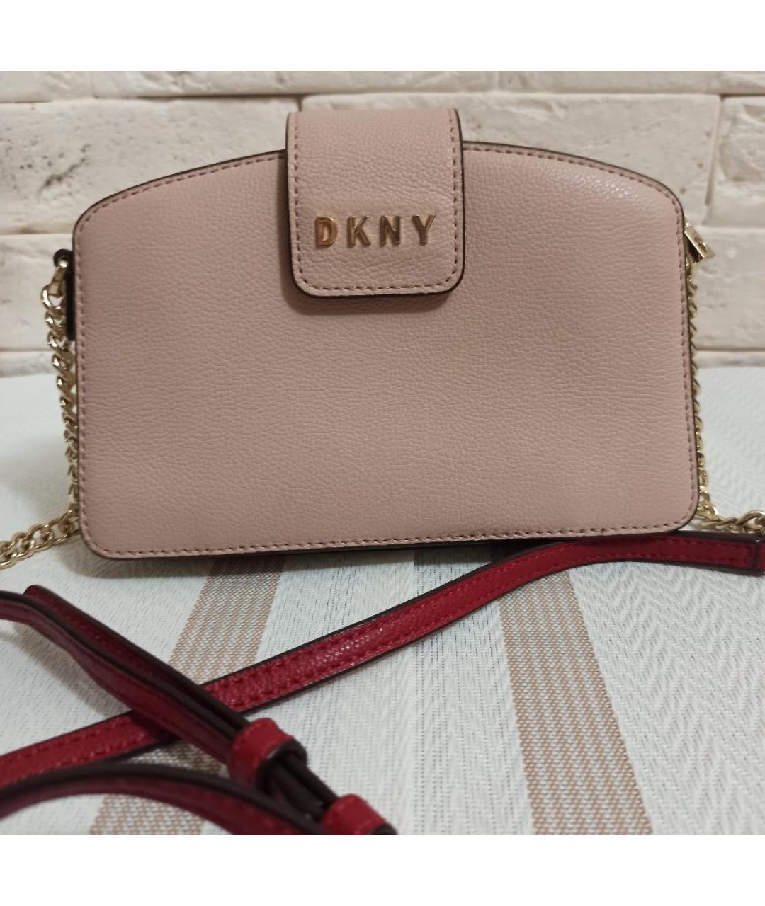DKNY Коралловая кожаная сумка через плечо, фото 9