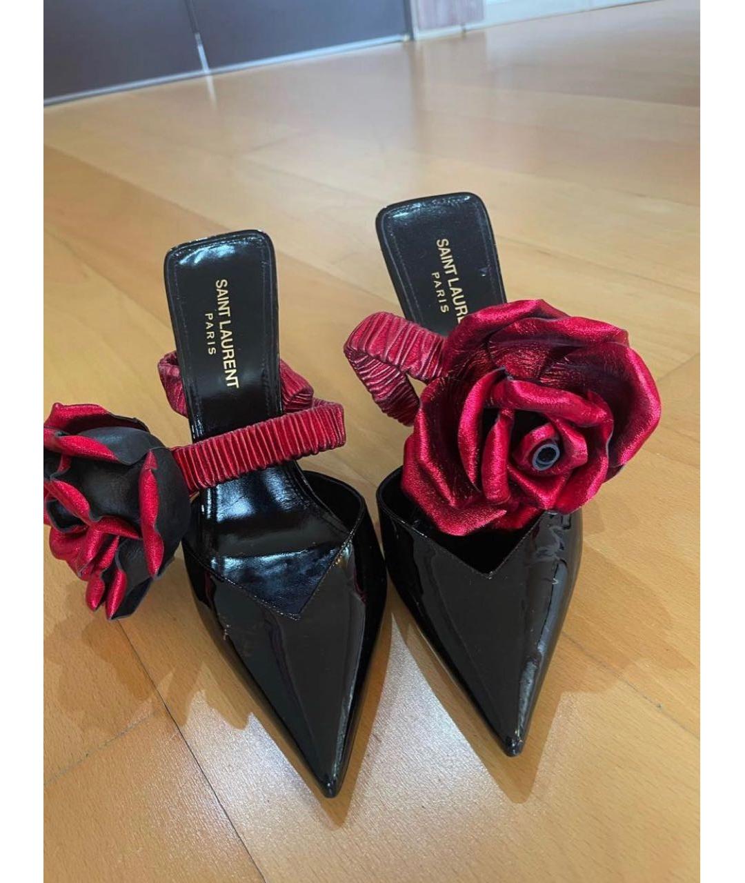 SAINT LAURENT Черные туфли из лакированной кожи, фото 2