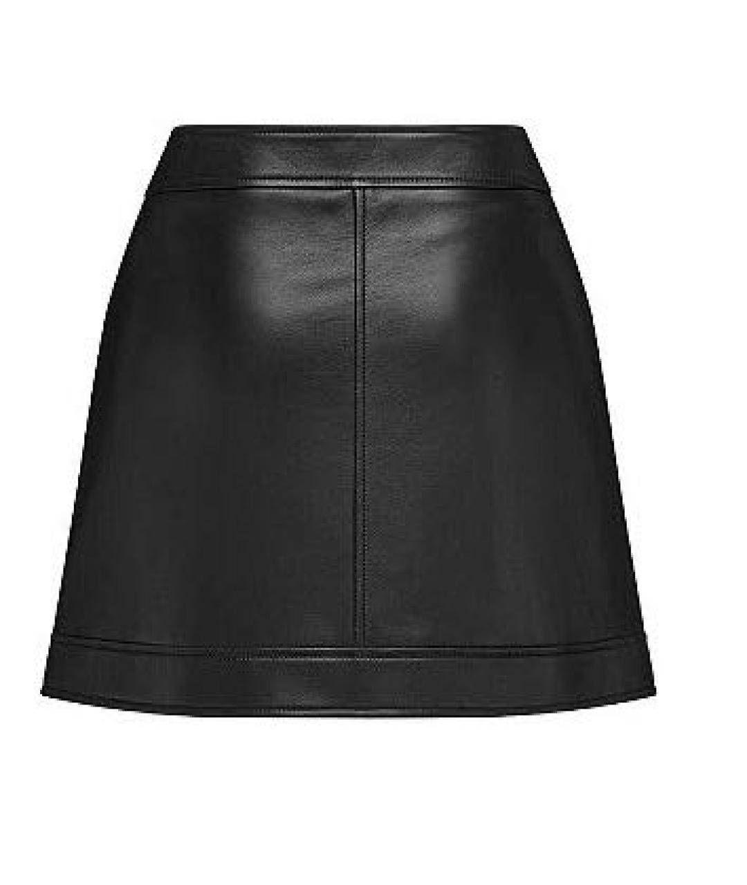 CHRISTIAN DIOR Черная кожаная юбка мини, фото 2