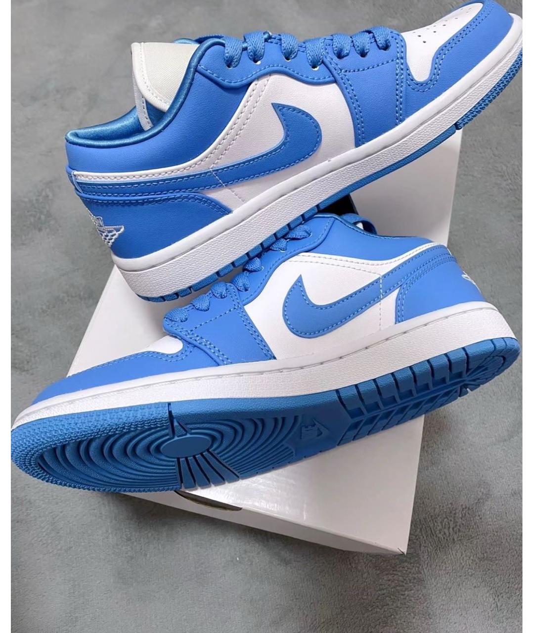 JORDAN Голубые кожаные кроссовки, фото 2