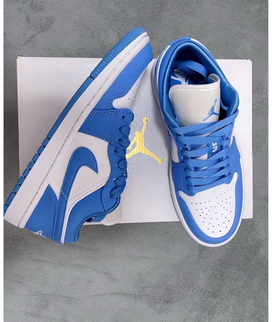 JORDAN Голубые кожаные кроссовки, фото 6