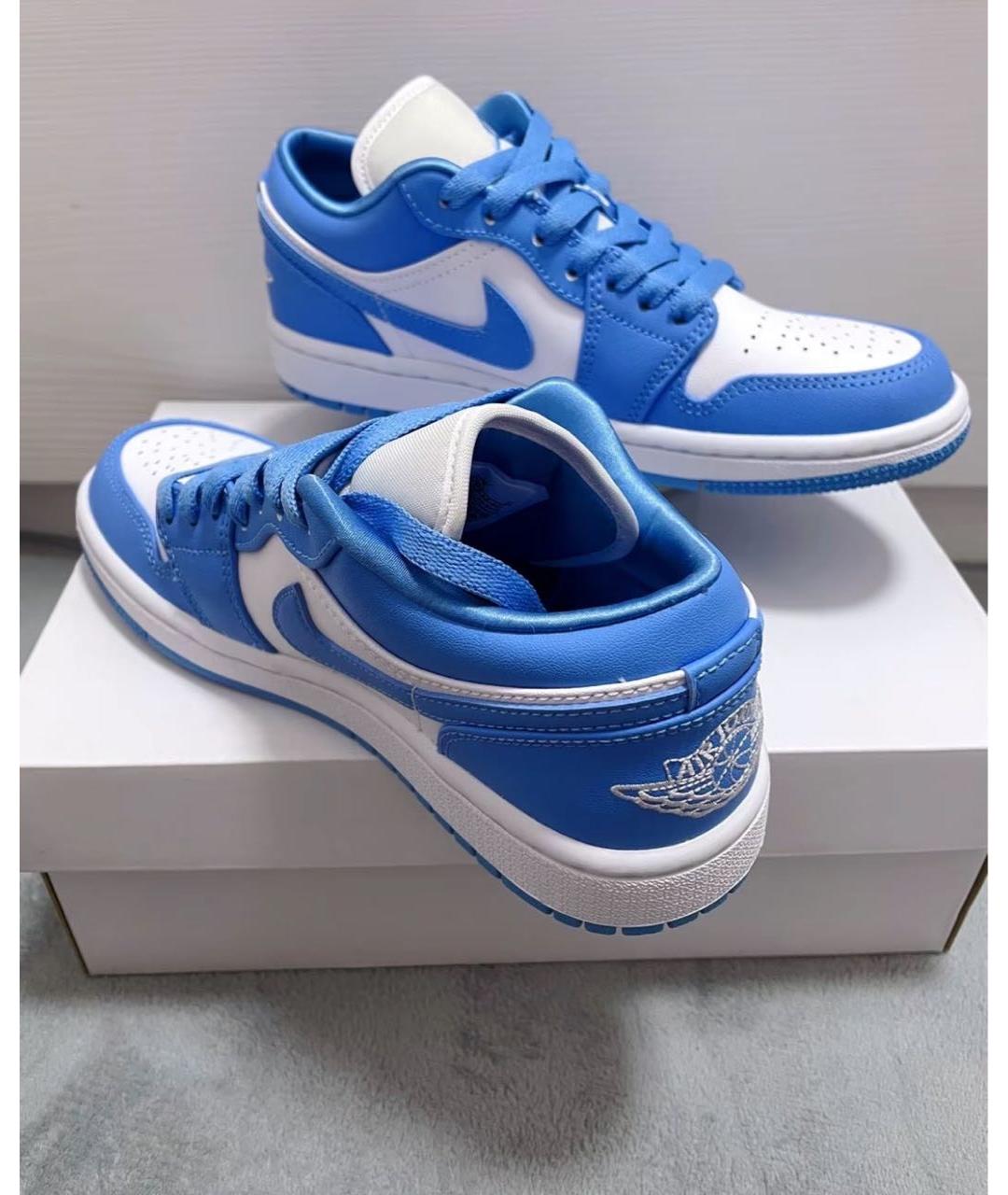 JORDAN Голубые кожаные кроссовки, фото 4