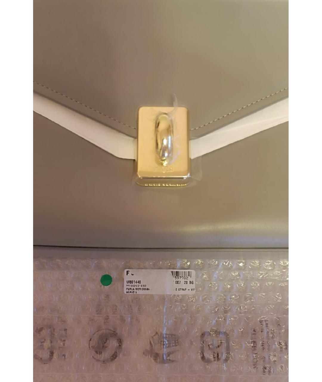 FURLA Серая кожаная сумка через плечо, фото 5