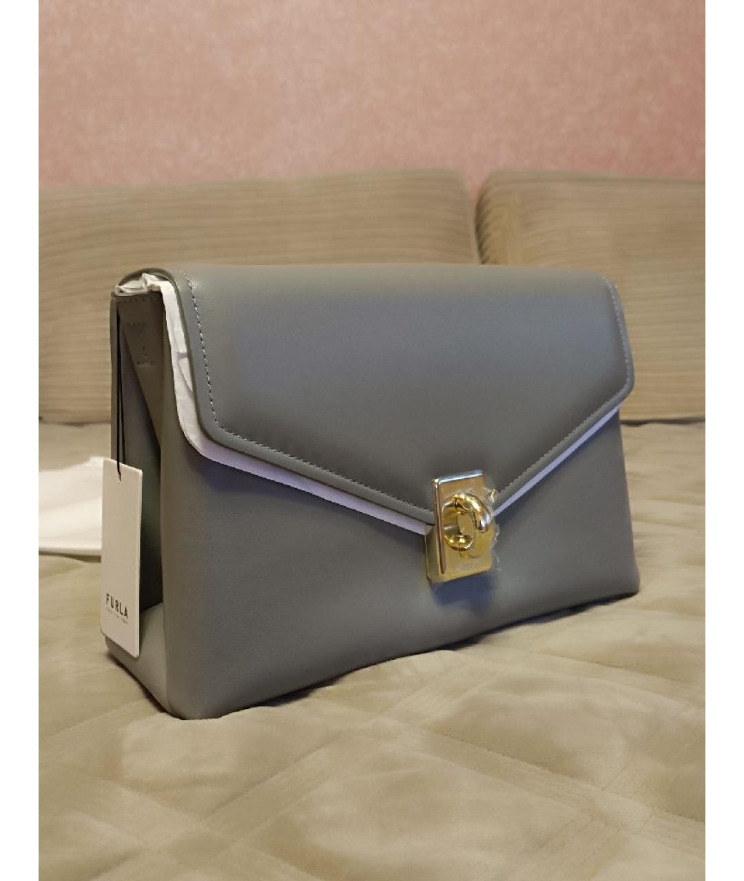 FURLA Серая кожаная сумка через плечо, фото 2