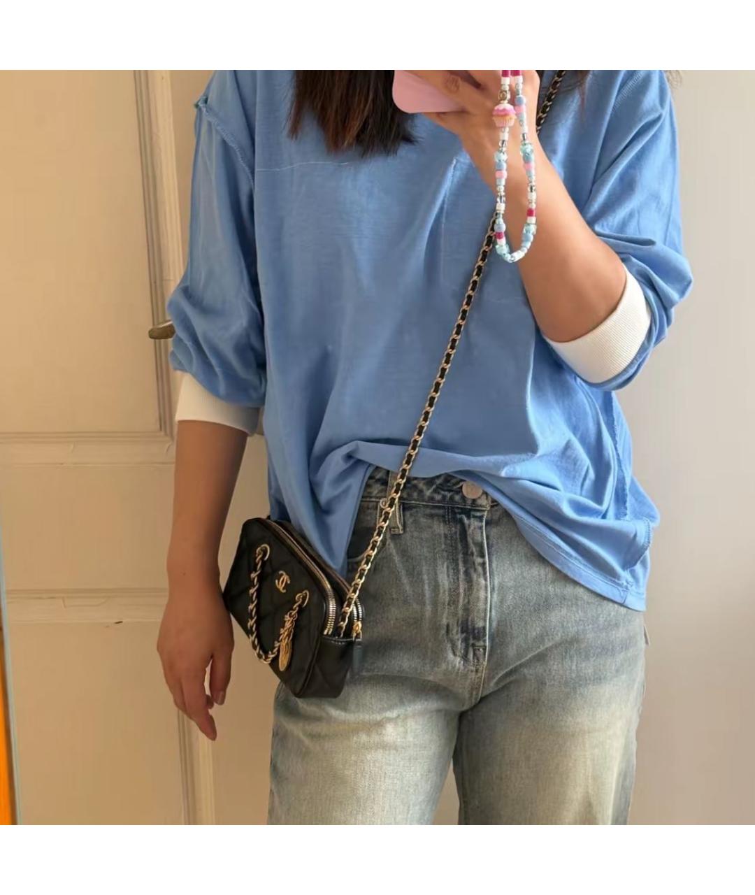 CHANEL Черная кожаная сумка через плечо, фото 6