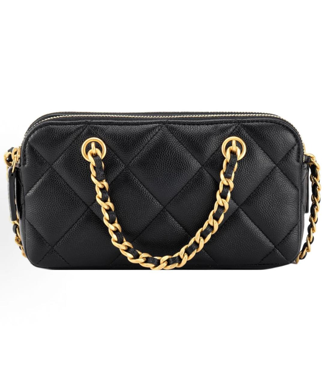 CHANEL Черная кожаная сумка через плечо, фото 3