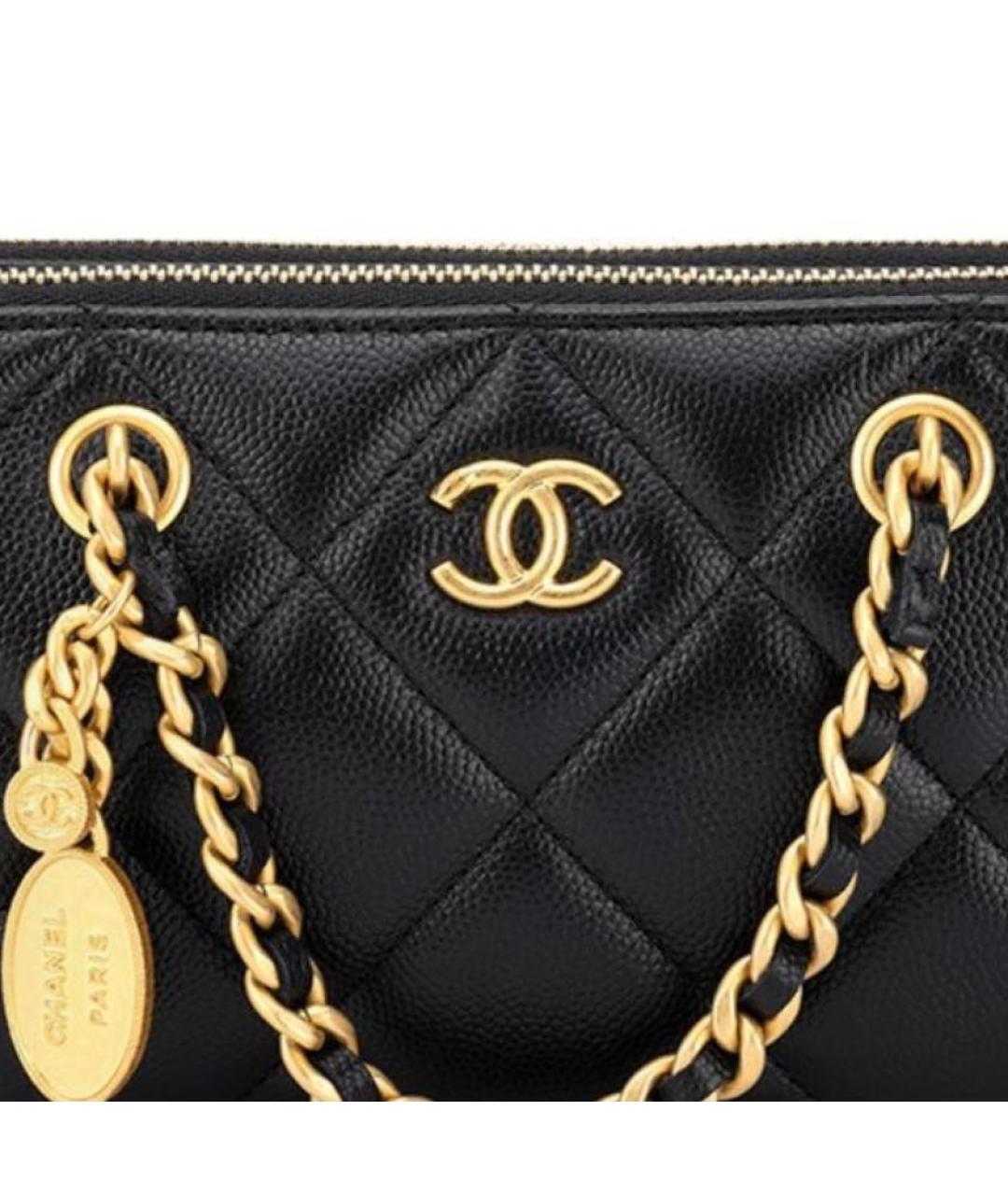 CHANEL Черная кожаная сумка через плечо, фото 5