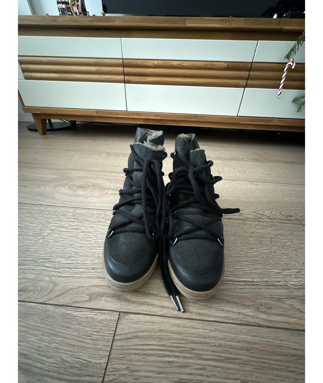 ISABEL MARANT ETOILE Черные кожаные ботинки, фото 2