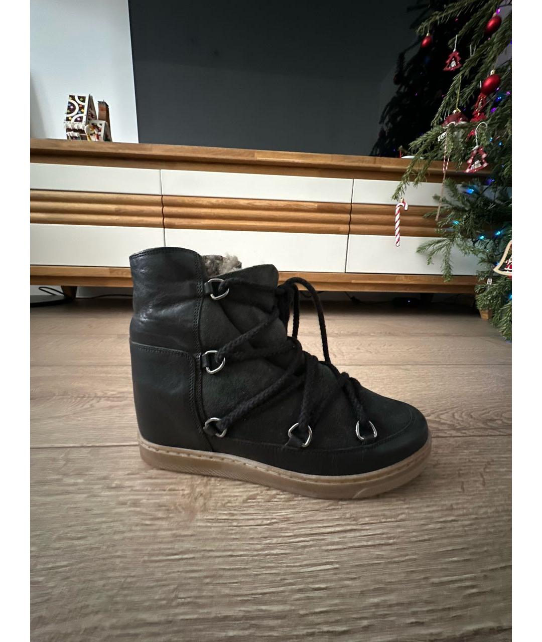 ISABEL MARANT ETOILE Черные кожаные ботинки, фото 6