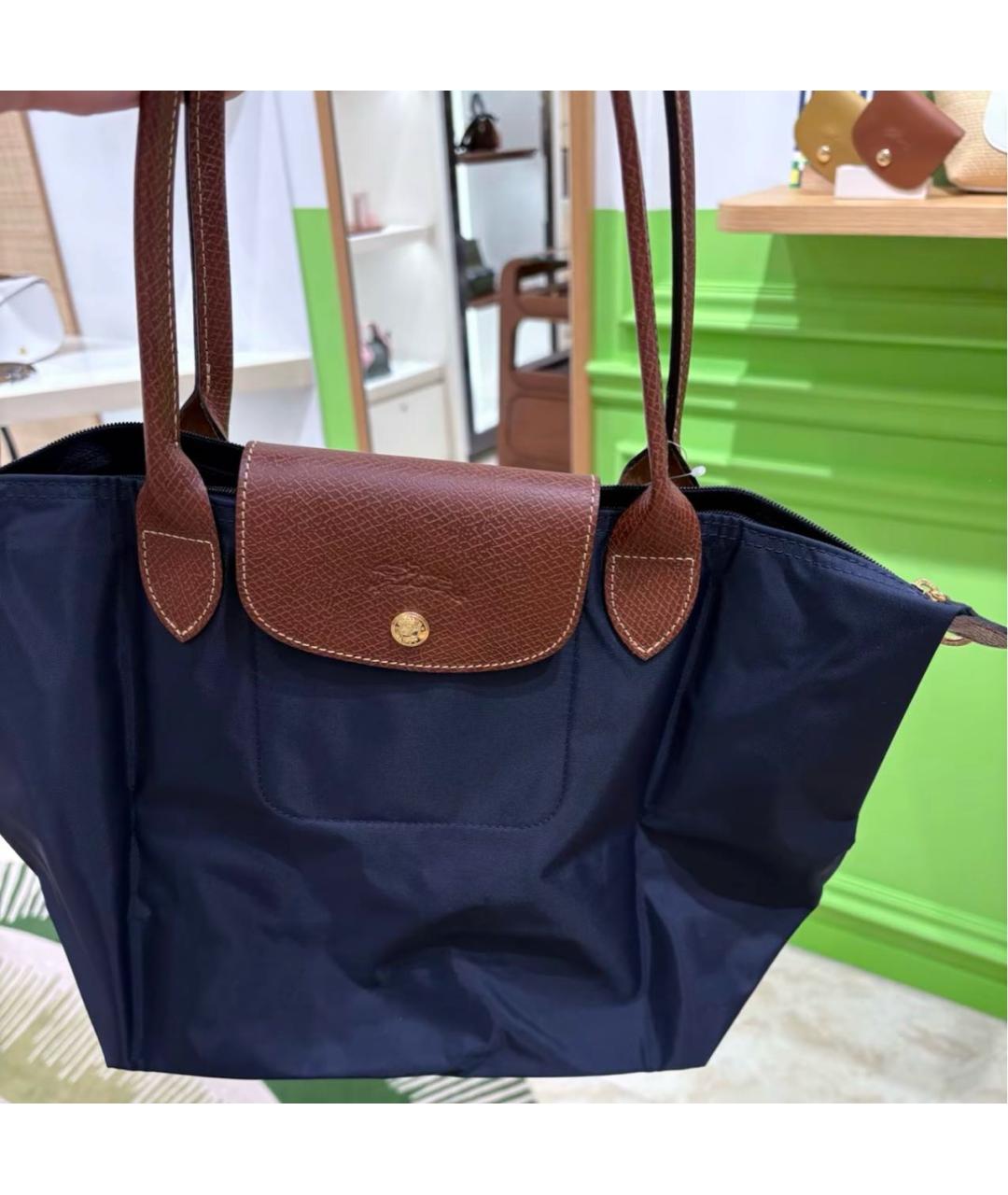 LONGCHAMP Темно-синяя тканевая сумка через плечо, фото 7