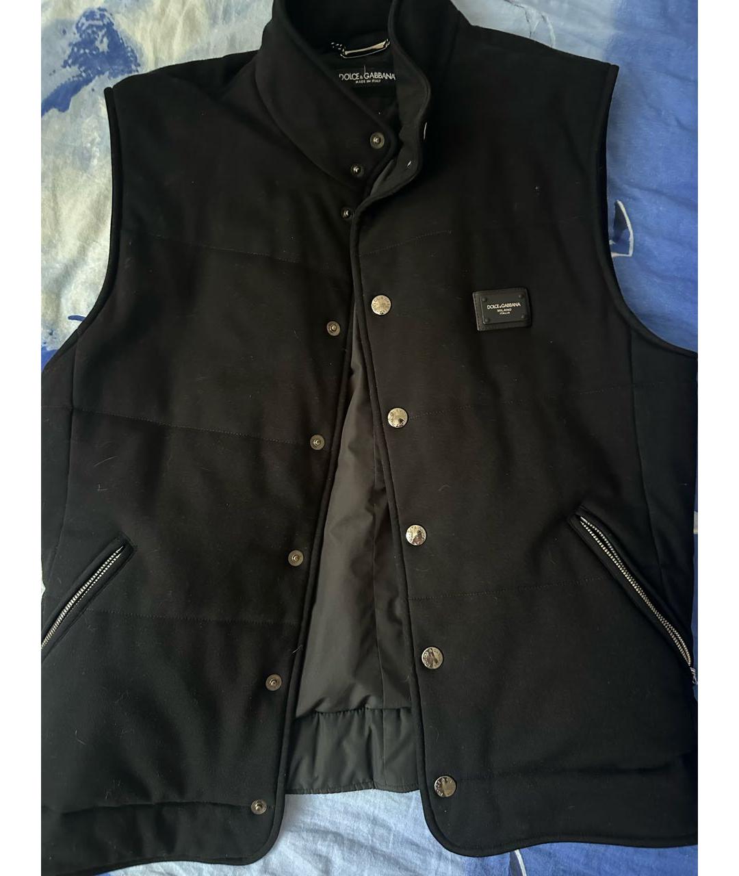 DOLCE&GABBANA Черный атласный жилет, фото 7
