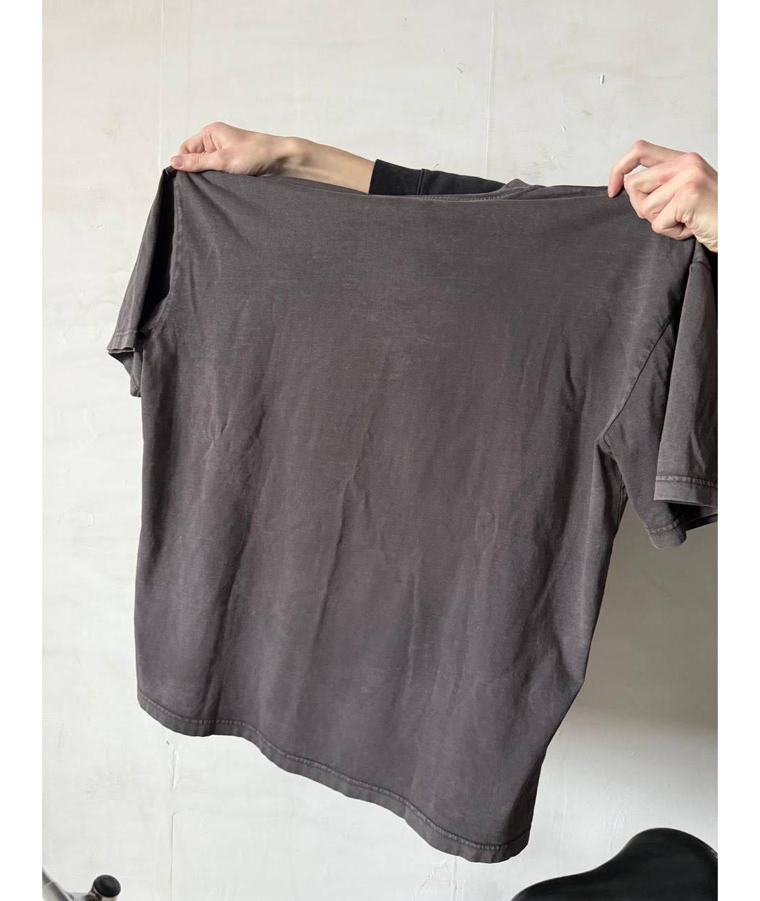 ACNE STUDIOS Коричневая хлопковая футболка, фото 4