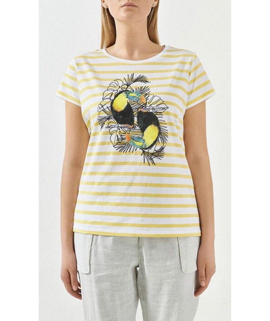 BOGNER Желтая хлопковая футболка, фото 3